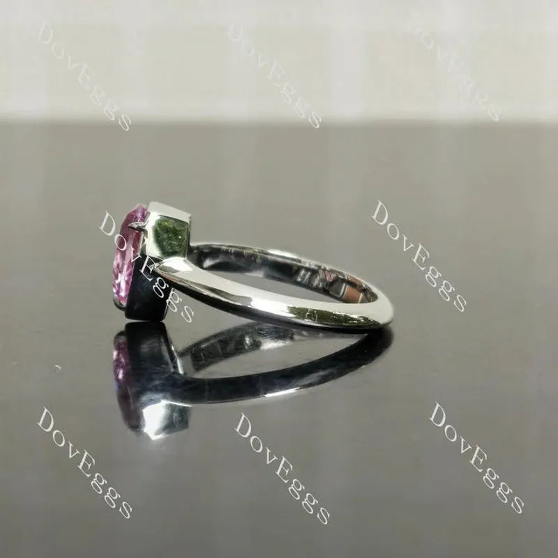 Bezel solitaire engagement ring semi-mount only(Exclusively to DovEggs Stones)