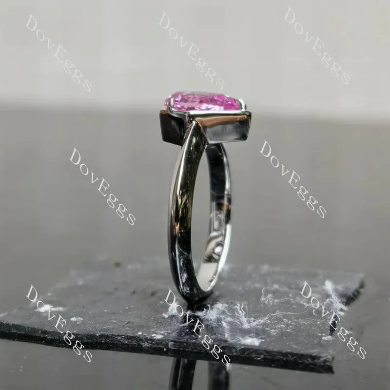 Bezel solitaire engagement ring semi-mount only(Exclusively to DovEggs Stones)