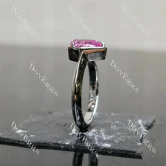 Bezel solitaire engagement ring semi-mount only(Exclusively to DovEggs Stones)