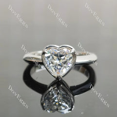 Heart bezel prong solitaire moissanite engagement ring | Doveggs