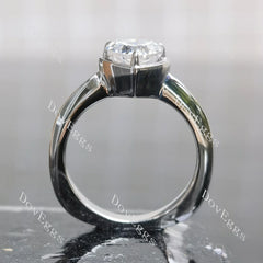 Heart bezel prong solitaire moissanite engagement ring | Doveggs
