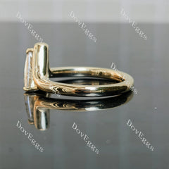 Triangle solitaire eleglant ethical lab diamond engagement ring only semi-mount only(Exclusively to DovEggs Stones)