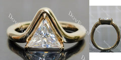 Triangle solitaire eleglant moissanite engagement ring | DovEggs