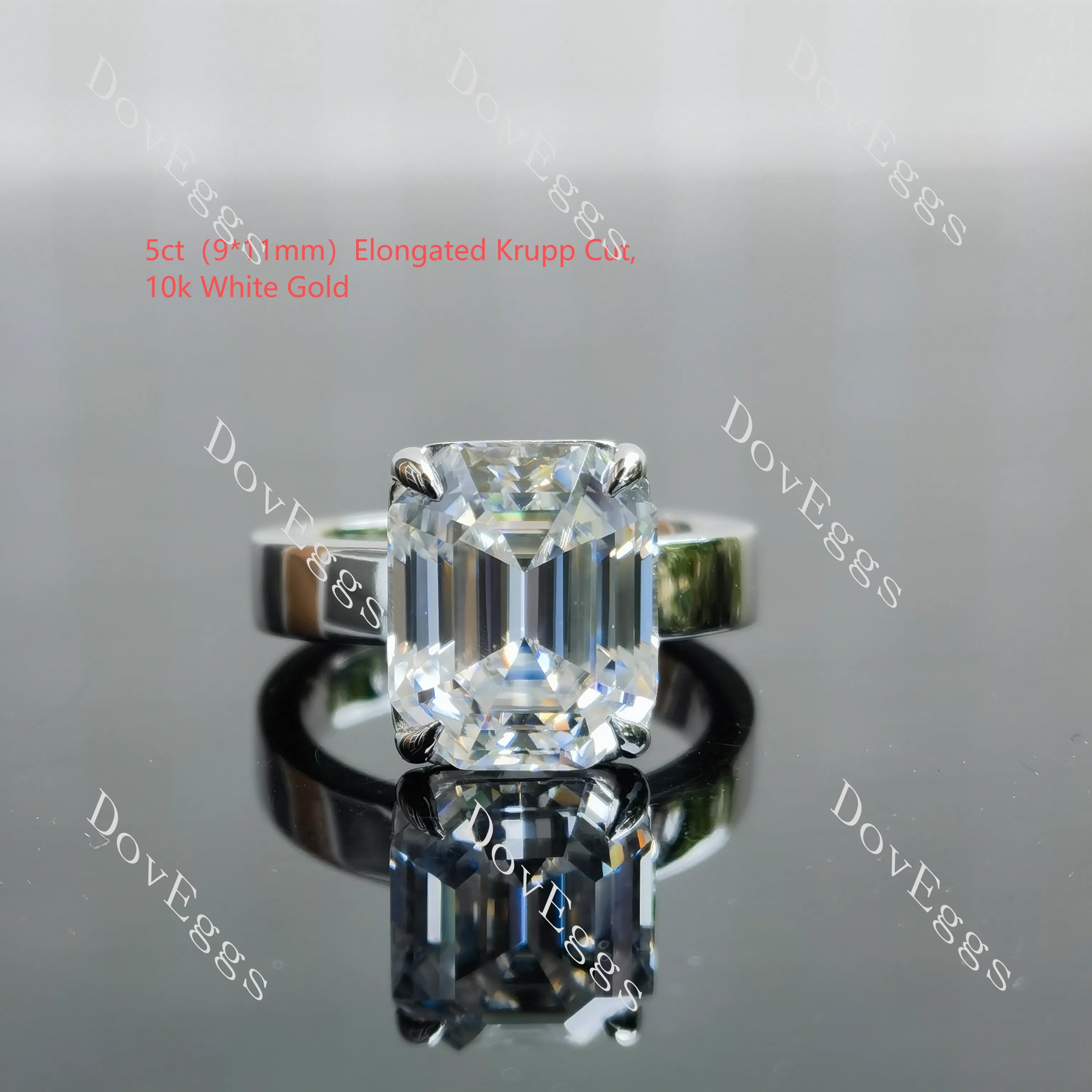 Cushion solitaire moissanite engagement ring| DovEggs