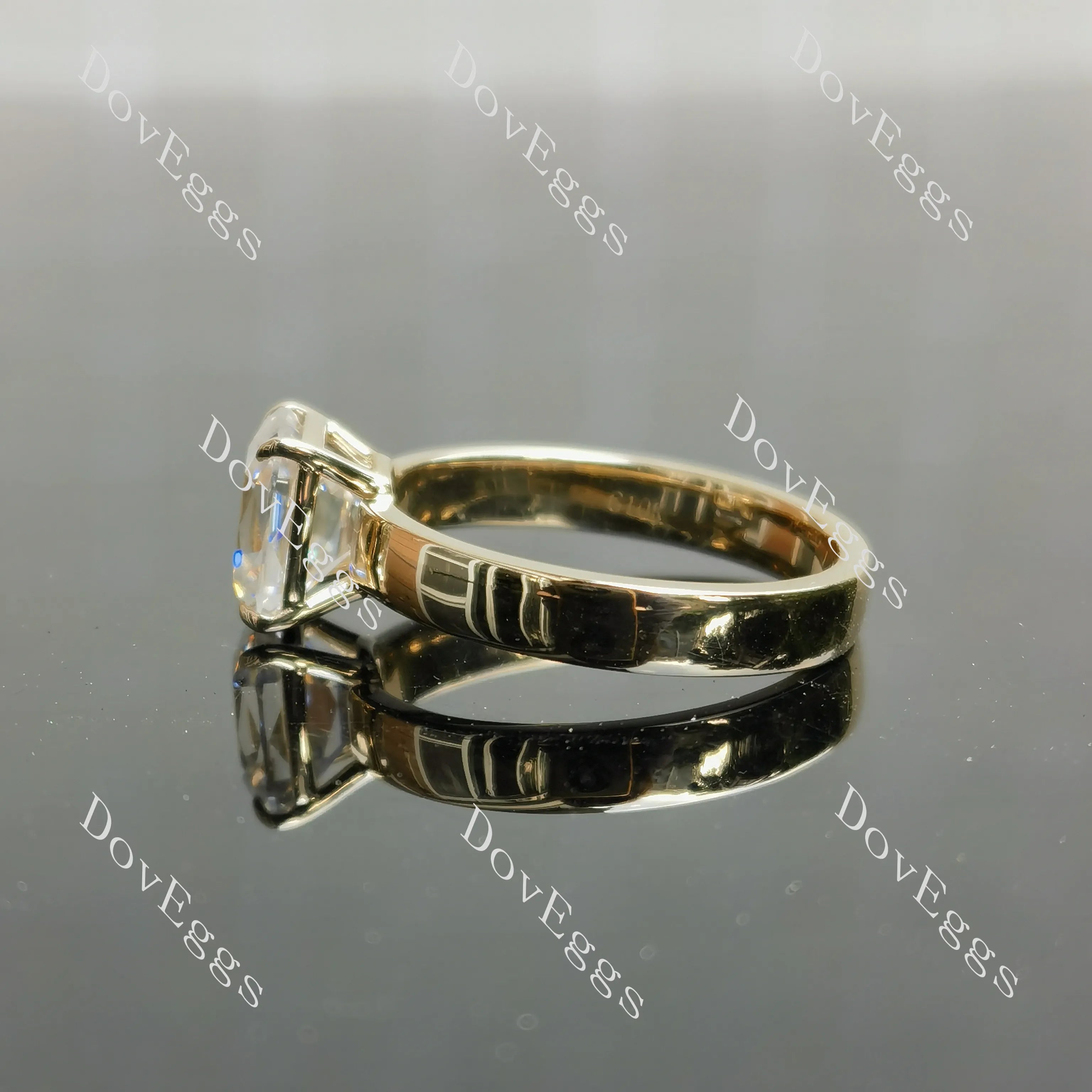 Cushion solitaire moissanite engagement ring| DovEggs