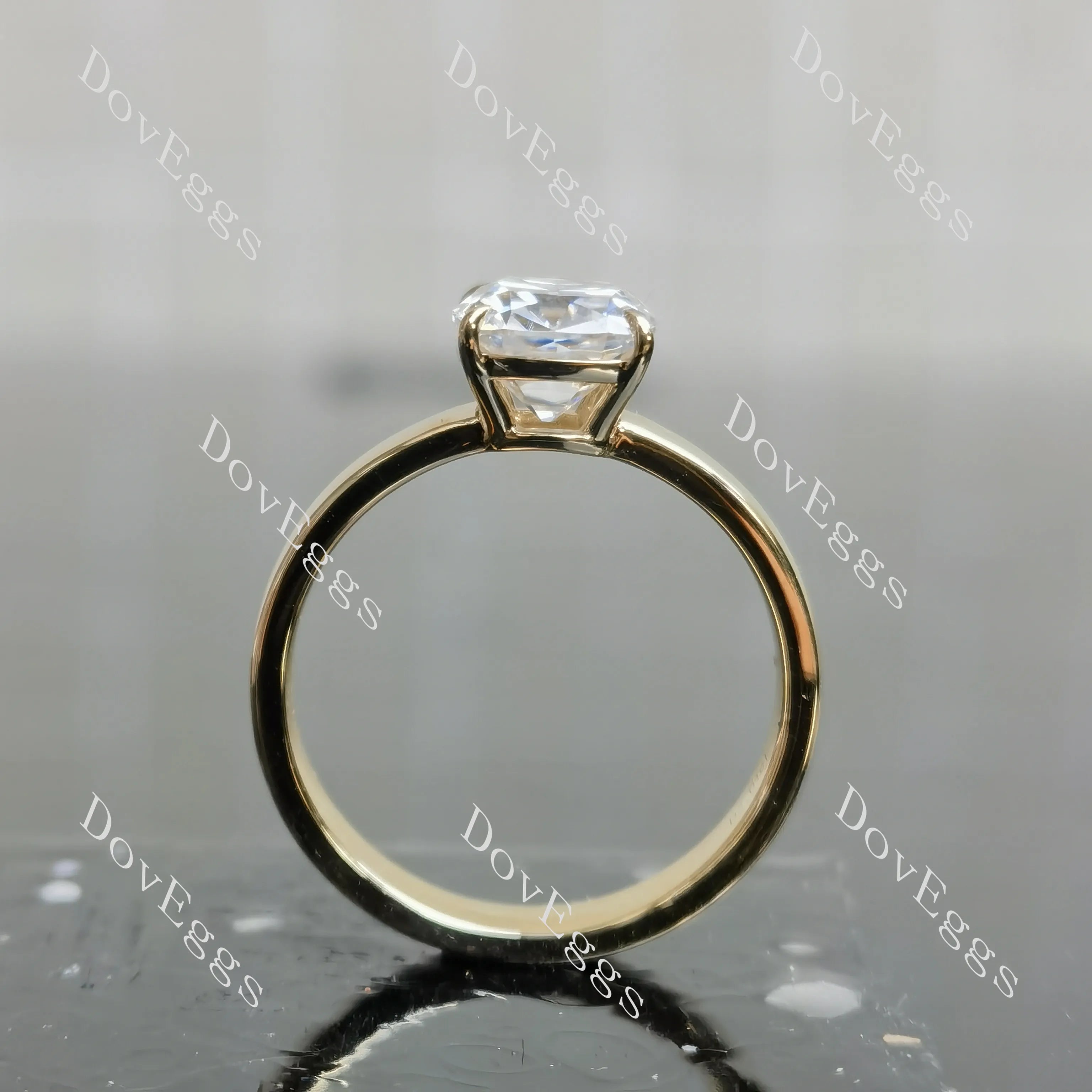 Cushion solitaire moissanite engagement ring| DovEggs
