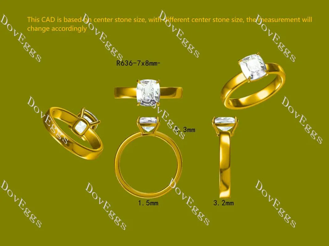 Solitaire lab diamond engagement ring semi-mount only(Exclusively to DovEggs Stones)