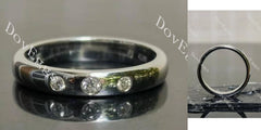 Round moissanite/lab grown diamond wedding band-3mm band width| Doveggs