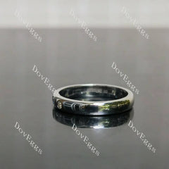 Round moissanite/lab grown diamond wedding band-3mm band width| Doveggs