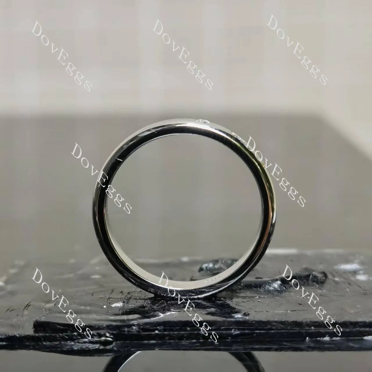 Round moissanite/lab grown diamond wedding band-3mm band width| Doveggs