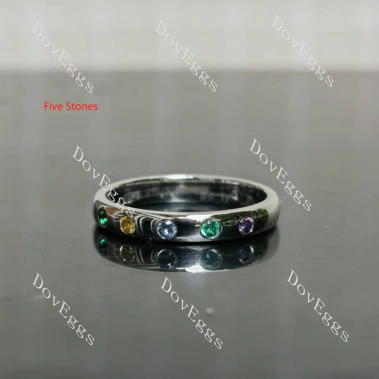 Round moissanite/lab grown diamond wedding band-3mm band width| Doveggs
