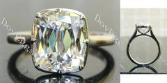 Bezel solitaire brilliant lab diamond engagement ring only semi-mount only(Exclusively to DovEggs Stones)