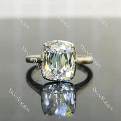 Bezel solitaire brilliant lab diamond engagement ring only semi-mount only(Exclusively to DovEggs Stones)