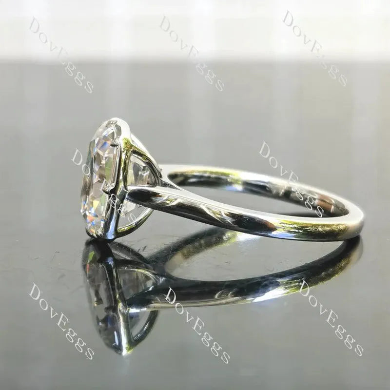 Bezel solitaire brilliant lab diamond engagement ring only semi-mount only(Exclusively to DovEggs Stones)