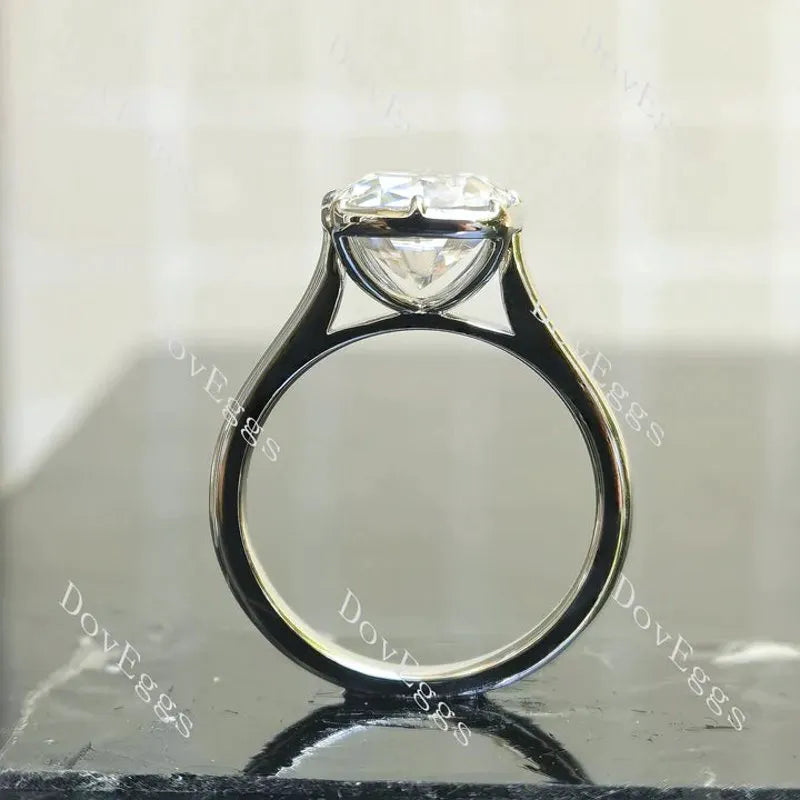 Bezel solitaire brilliant lab diamond engagement ring only semi-mount only(Exclusively to DovEggs Stones)