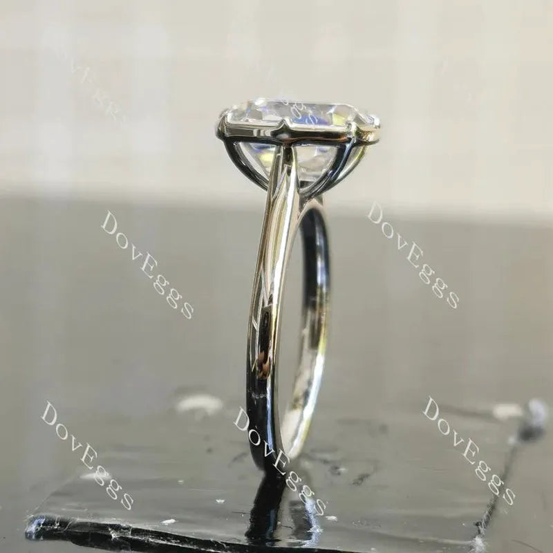 Bezel solitaire brilliant lab diamond engagement ring only semi-mount only(Exclusively to DovEggs Stones)