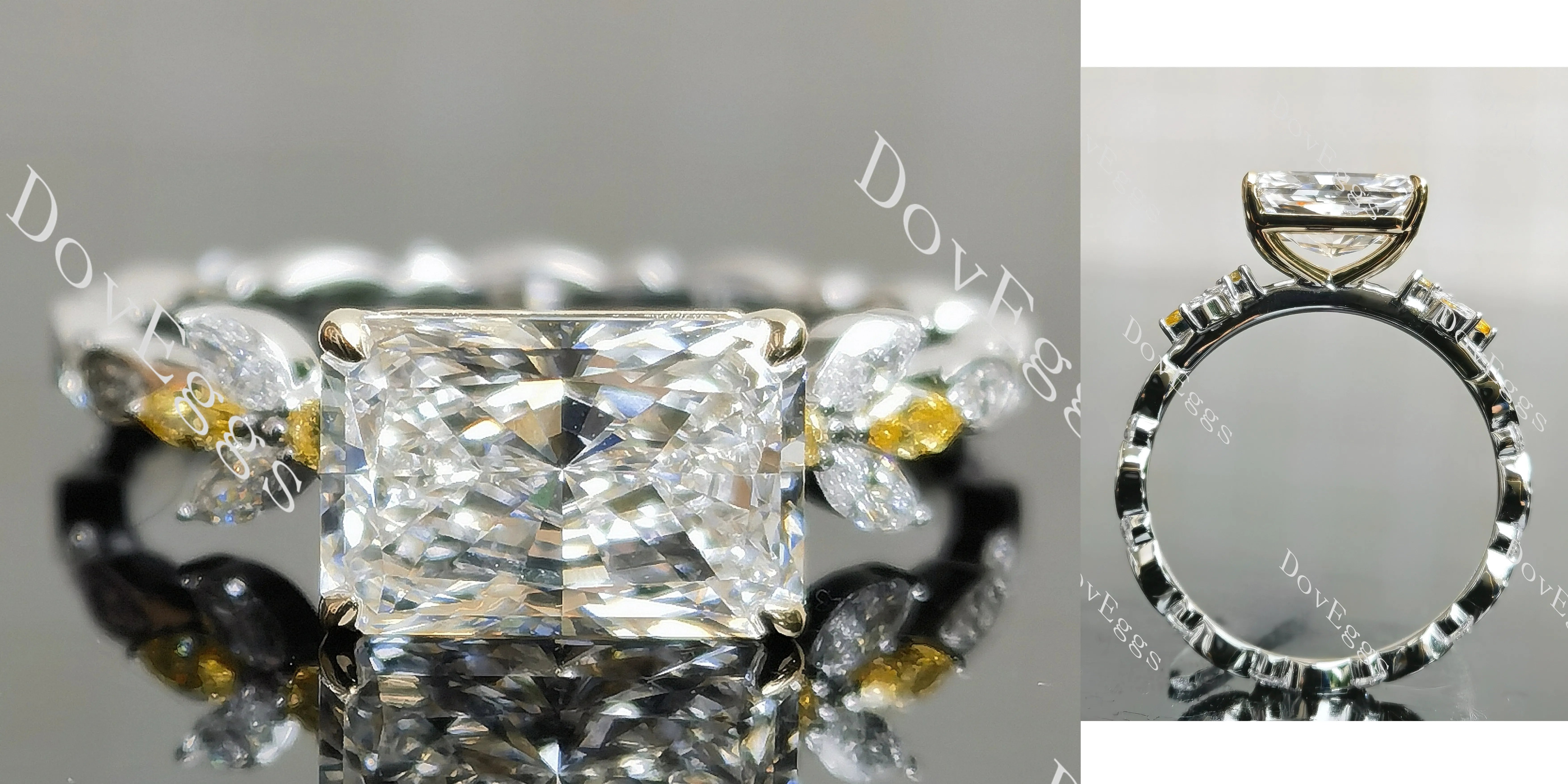 Socorro-Radiant pave full eternity lab diamond engagement ring semi-mount only(Exclusively to DovEggs Stones)
