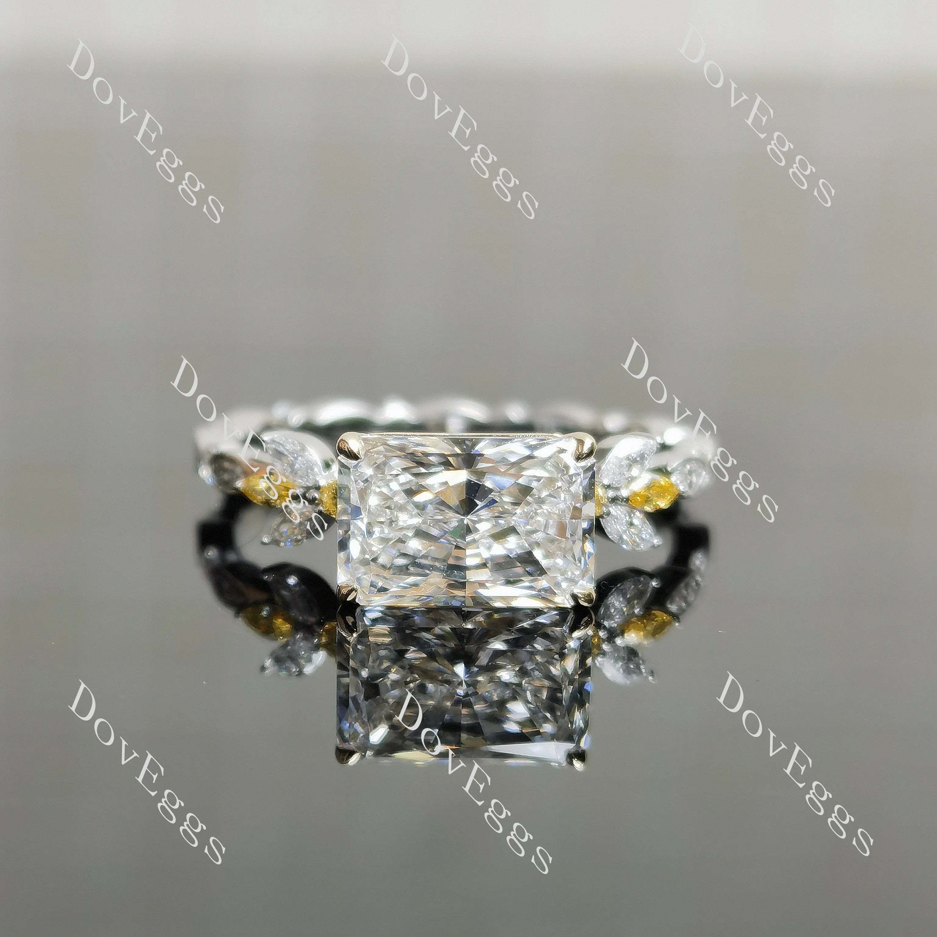 Socorro-Radiant pave full eternity lab diamond engagement ring semi-mount only(Exclusively to DovEggs Stones)