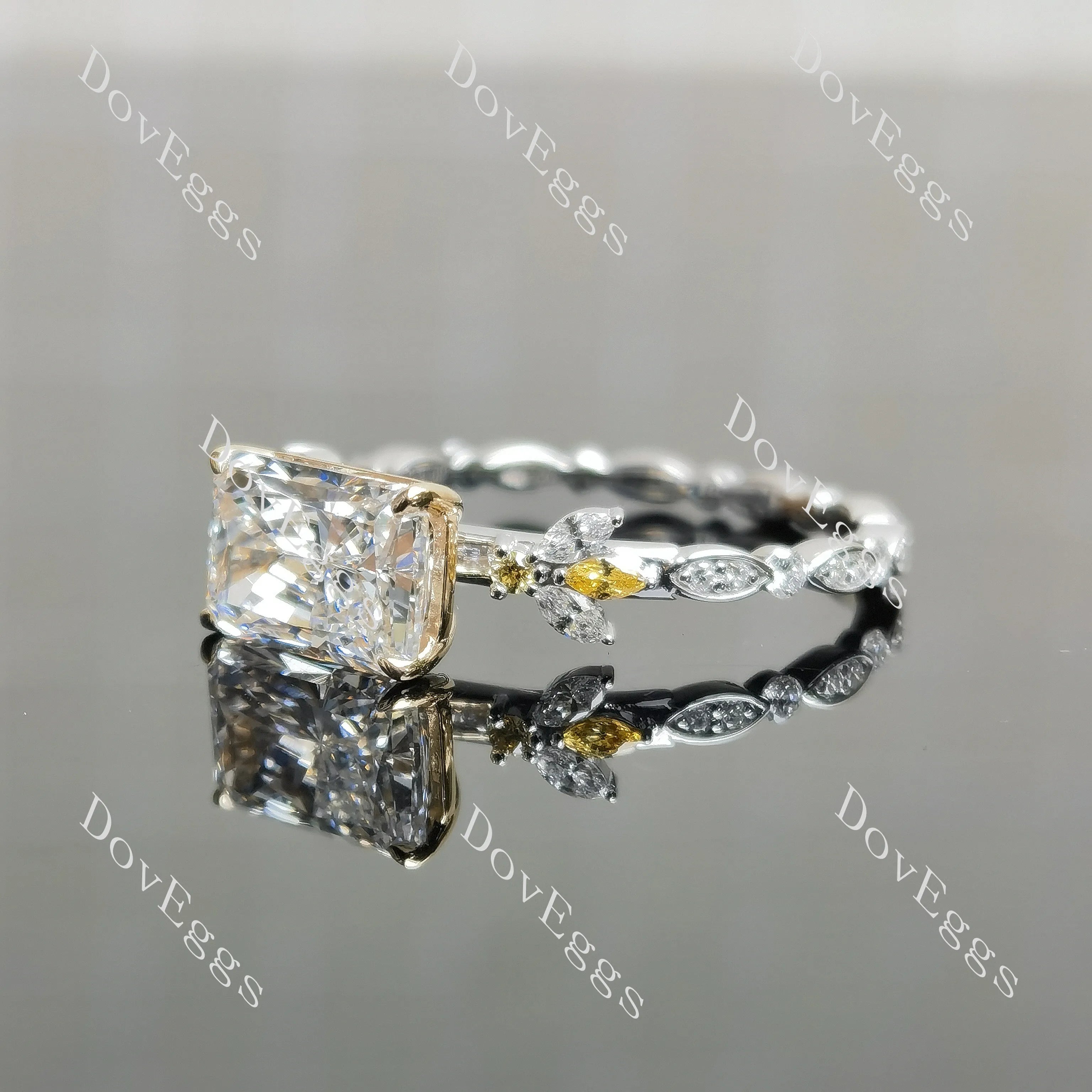 Socorro-Radiant pave full eternity lab diamond engagement ring semi-mount only(Exclusively to DovEggs Stones)