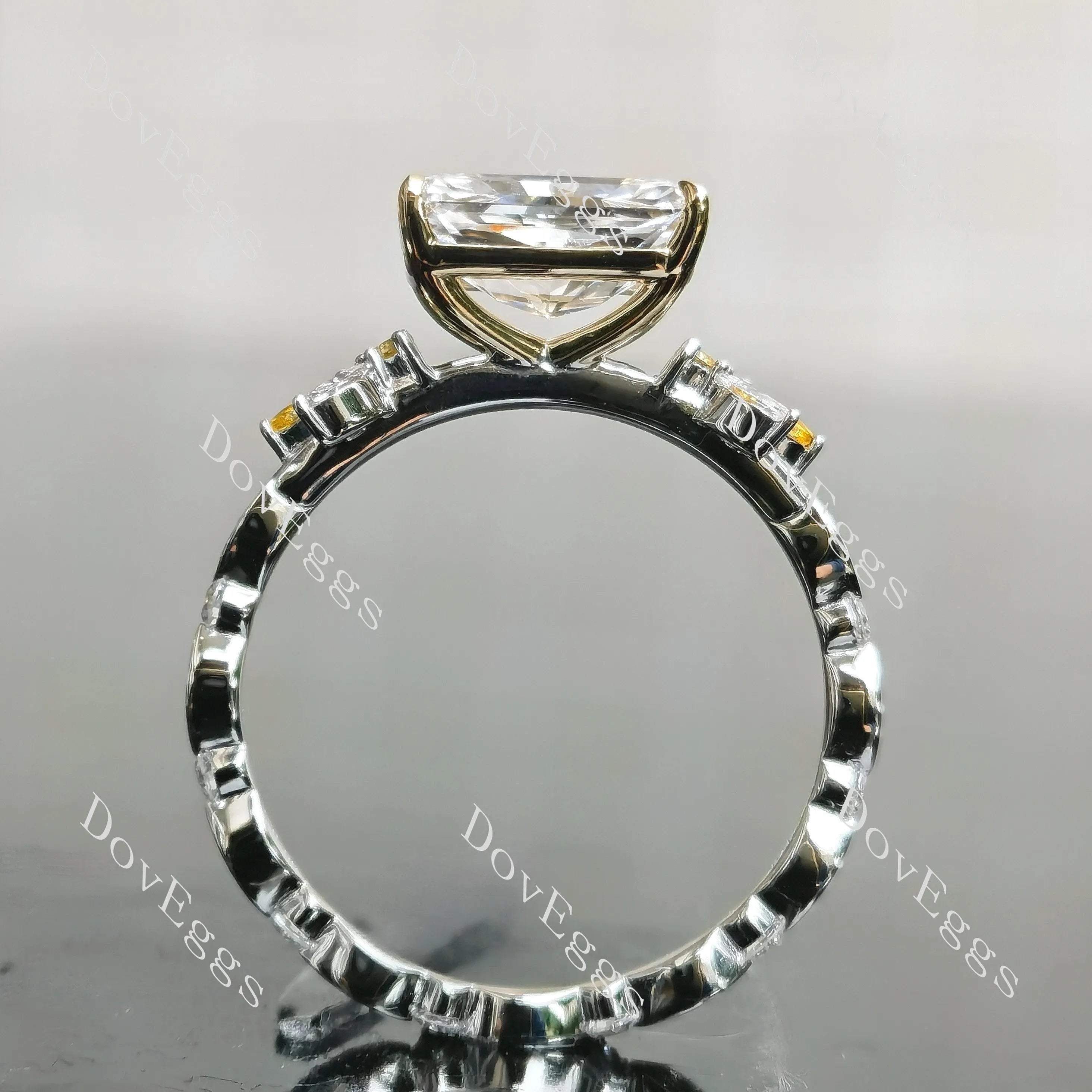 Socorro-Radiant pave full eternity lab diamond engagement ring semi-mount only(Exclusively to DovEggs Stones)