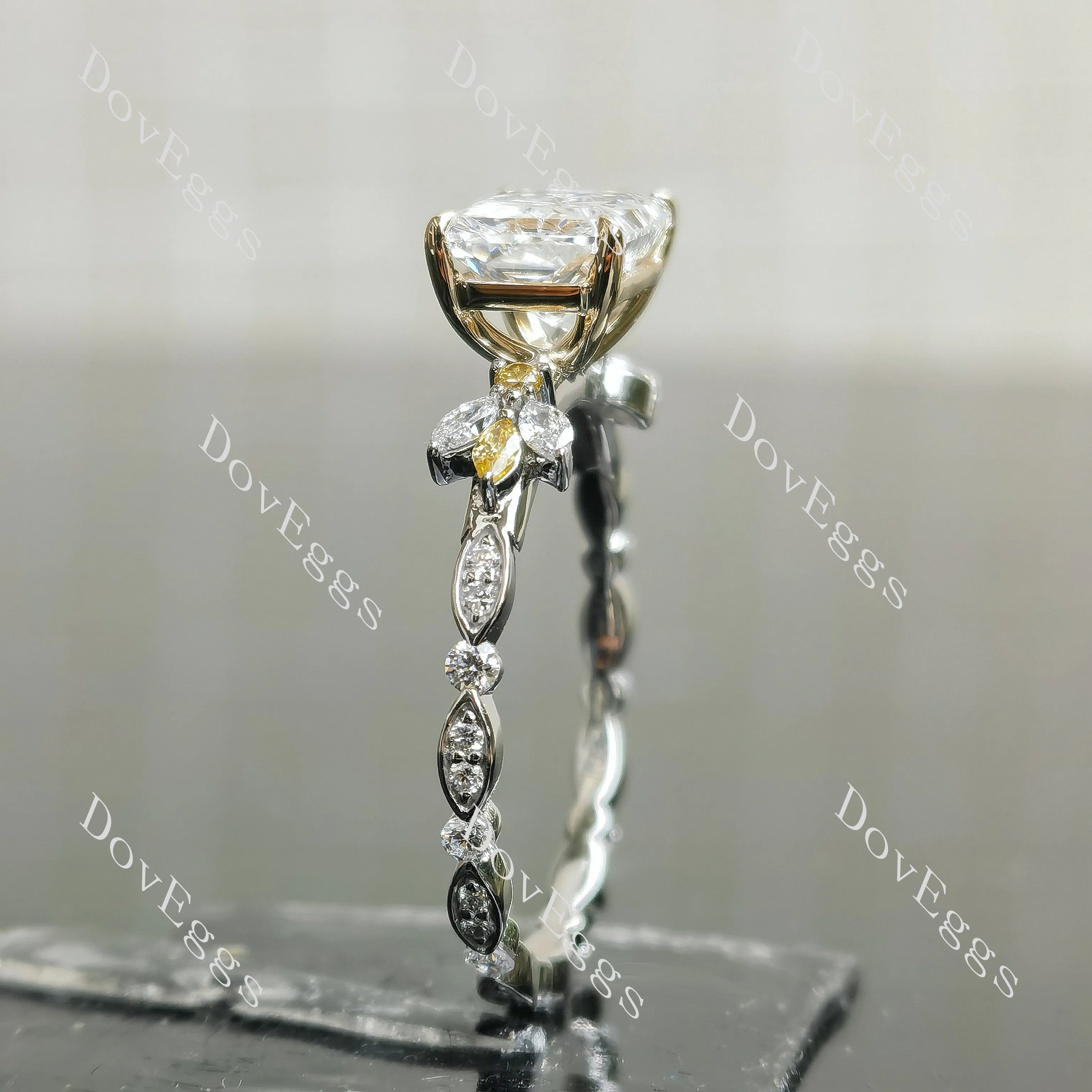 Socorro-Radiant pave full eternity lab diamond engagement ring semi-mount only(Exclusively to DovEggs Stones)
