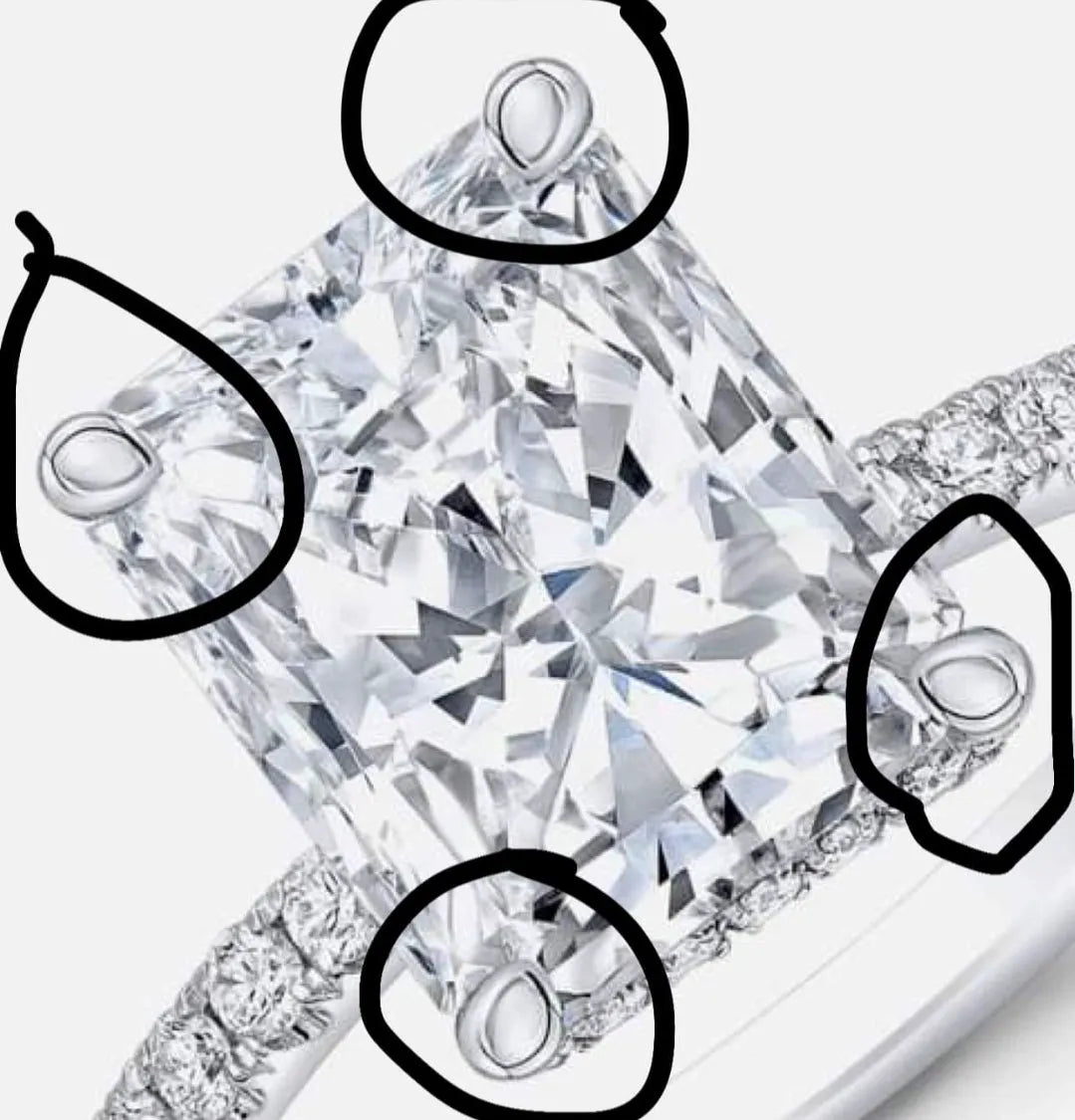 Setting only for 2.84ct Radiant Lab diamond ( set)