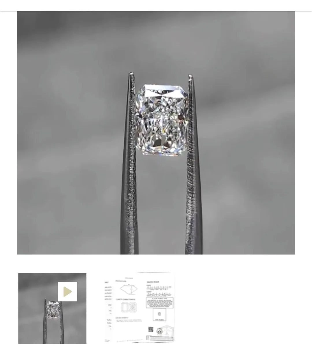 Setting only fit 2.035ct Radiant Lab Diamond