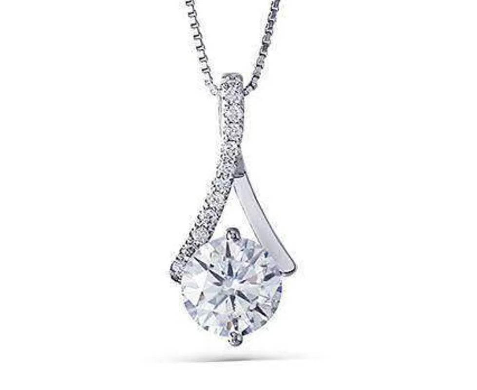 Pave lab diamond pendant necklace semi-mount only(Exclusively to DovEggs Stones)