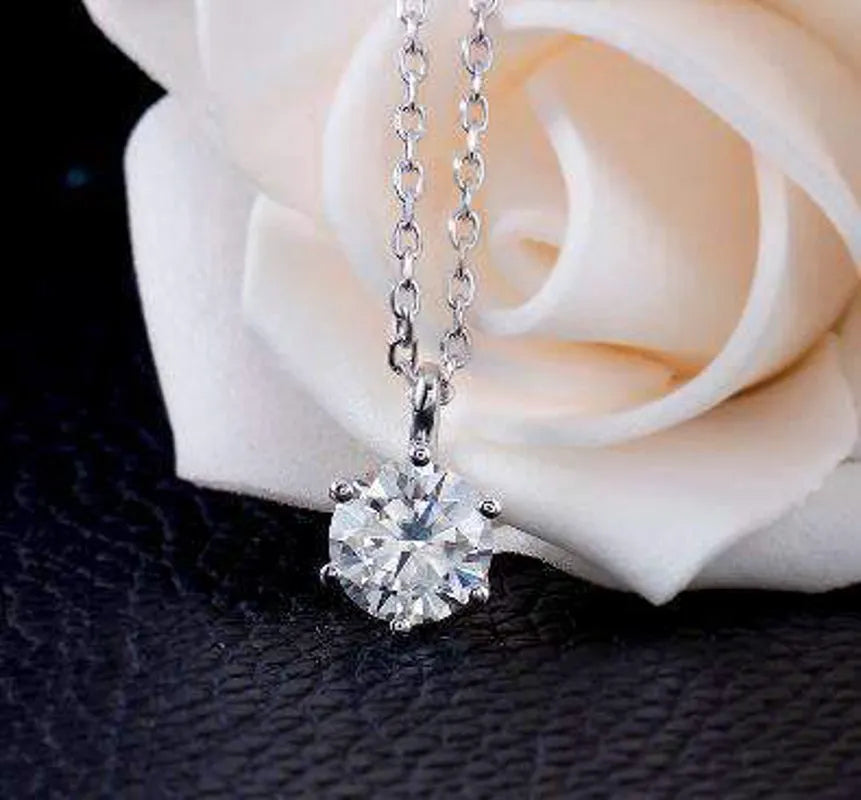 Solitaire lab diamond pendant necklace semi-mount only(Exclusively to DovEggs Stones)