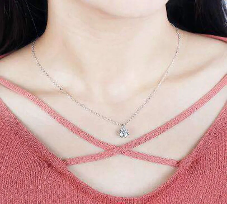 Solitaire lab diamond pendant necklace semi-mount only(Exclusively to DovEggs Stones)
