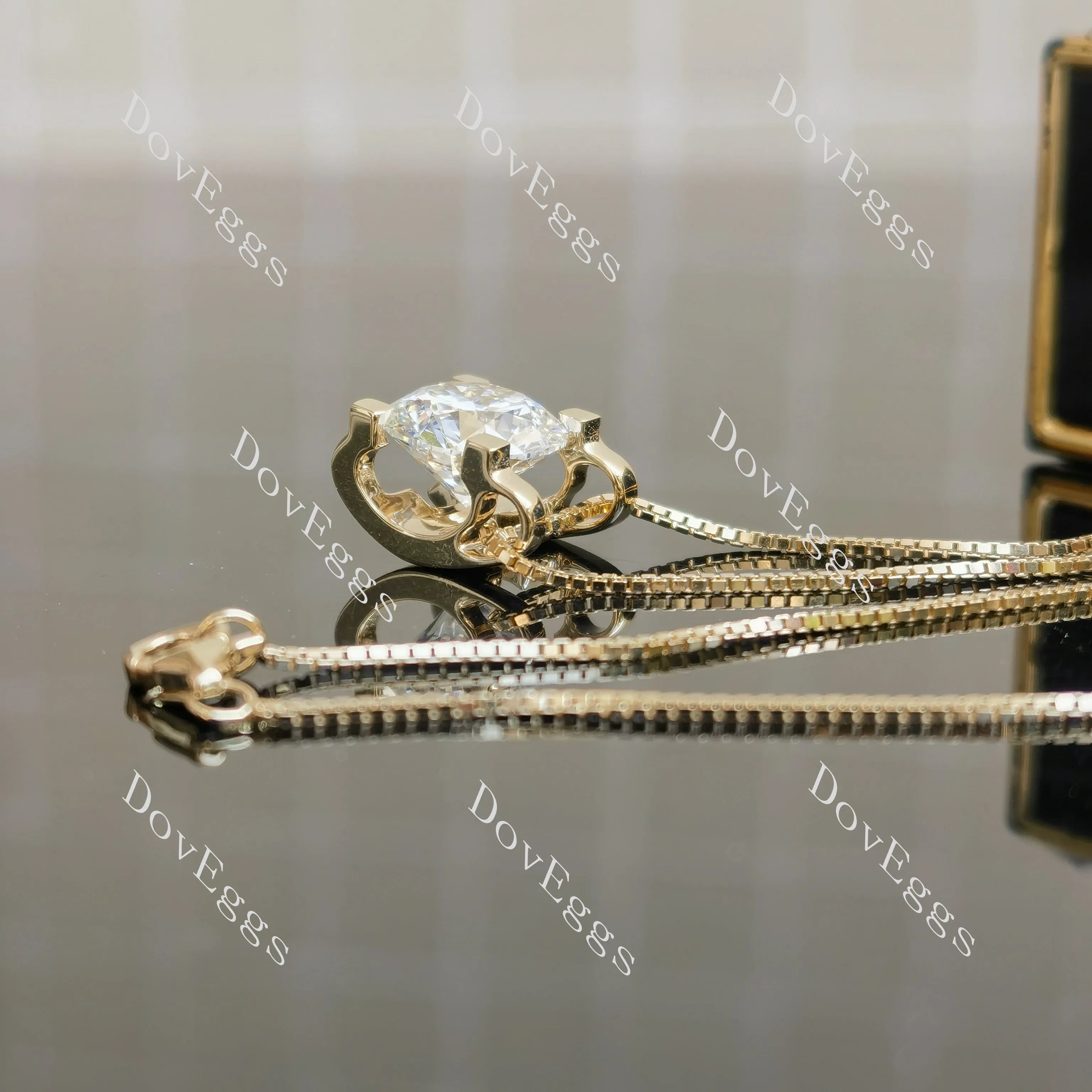 Doveggs round moissanite pendant necklace for women (pendant only)