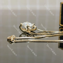 Doveggs round moissanite pendant necklace for women (pendant only)