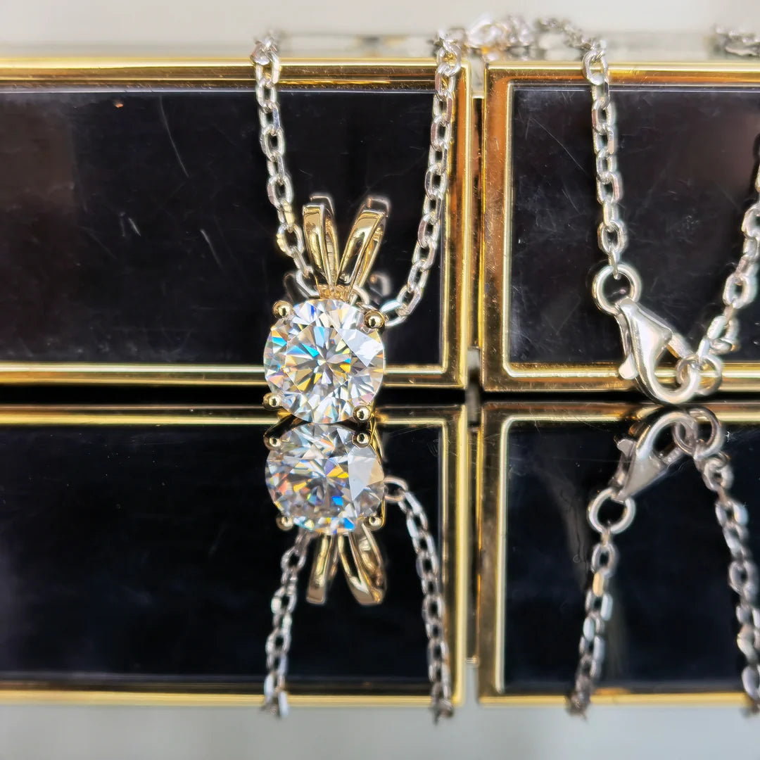 Solitaire lab diamond pendant necklace semi-mount only(Exclusively to DovEggs Stones)