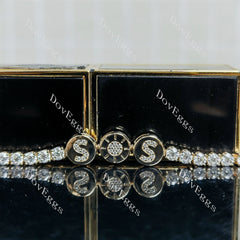Round moissanite/lab grown diamond friendship bracelet| DovEggs