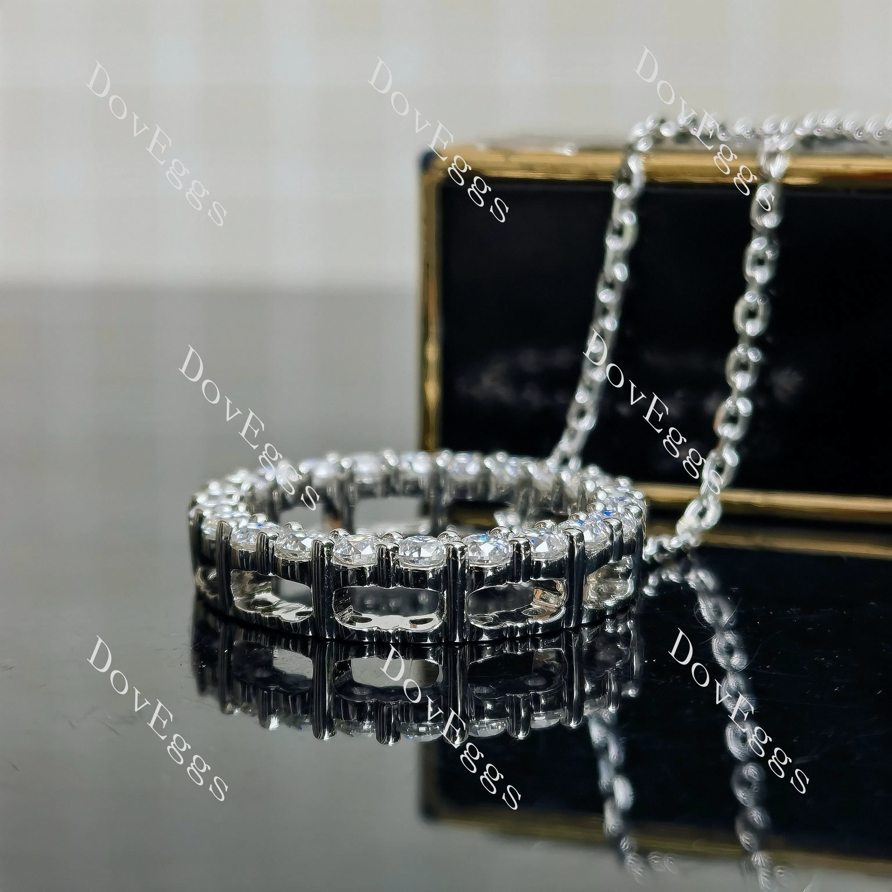 Round moissanite/lab grown diamond circle shape pendant necklace(pendant only)| DovEggs