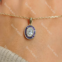 Halo lab diamond pendant necklace semi-mount only(Exclusively to DovEggs Stones)