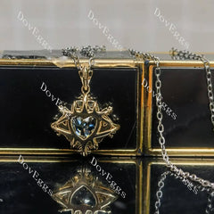 Heart art deco solitaire vintage pendant necklace (pendant only)| Doveggs
