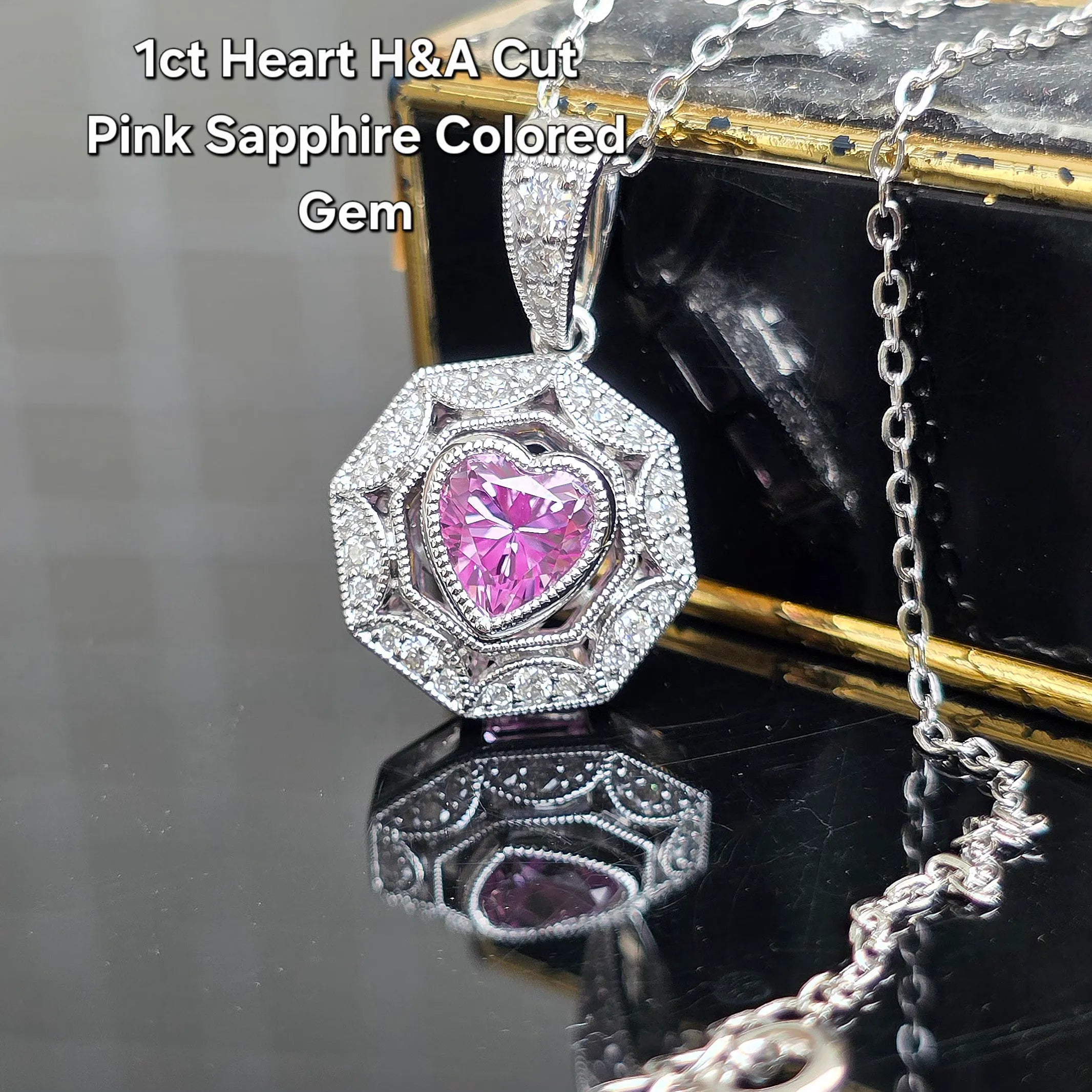 Oval art deco pave halo colored gem pendant necklace (pendant only)| Doveggs