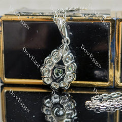Aunty Maryanne’s Pear halo moissanite pendant necklace (pendant only)| Doveggs