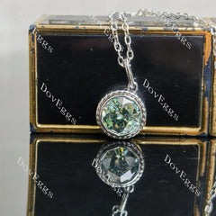 Octagon solitaire moissanite pendant necklace (pendant only)| Doveggs