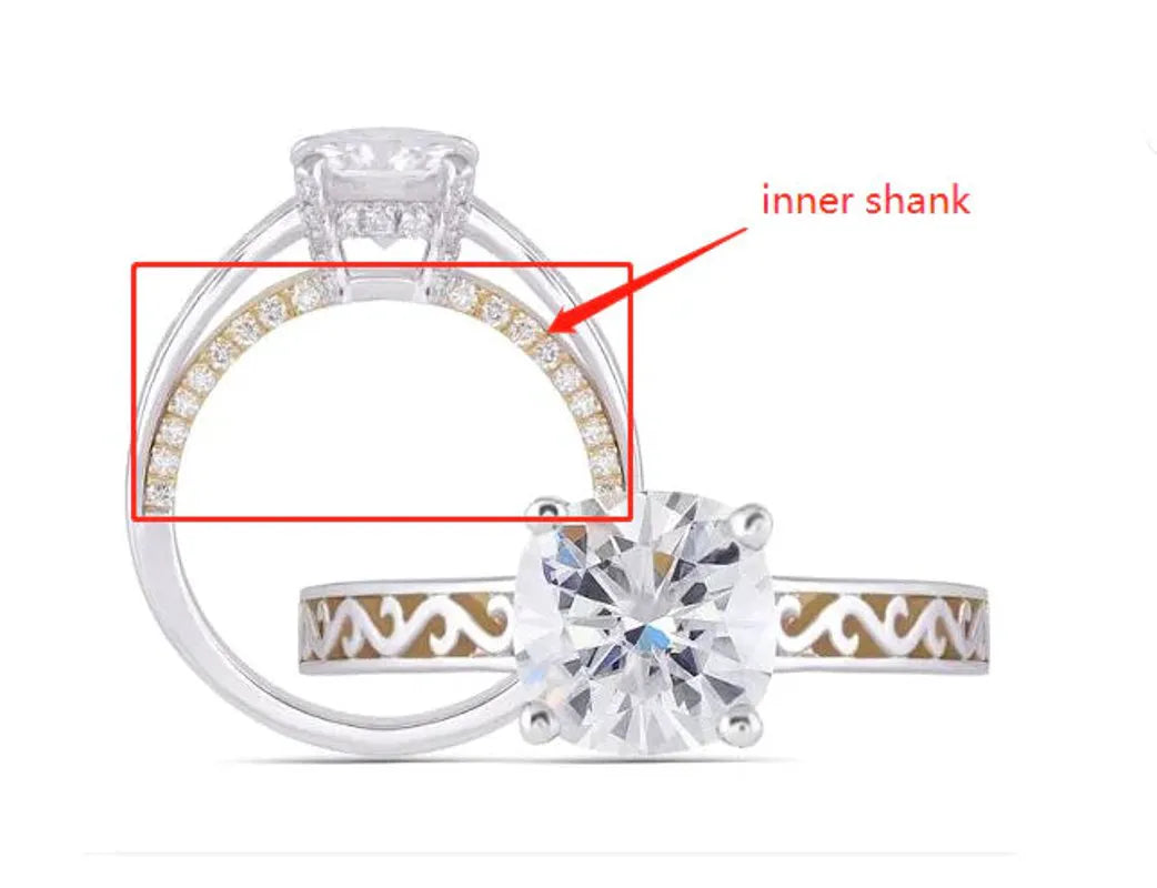 Doveggs hard engraved engagement ring only semi-mount only(Exclusively to DovEggs Stones)