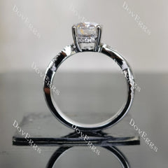 Oval curved moissanite engagement ring| DovEggs