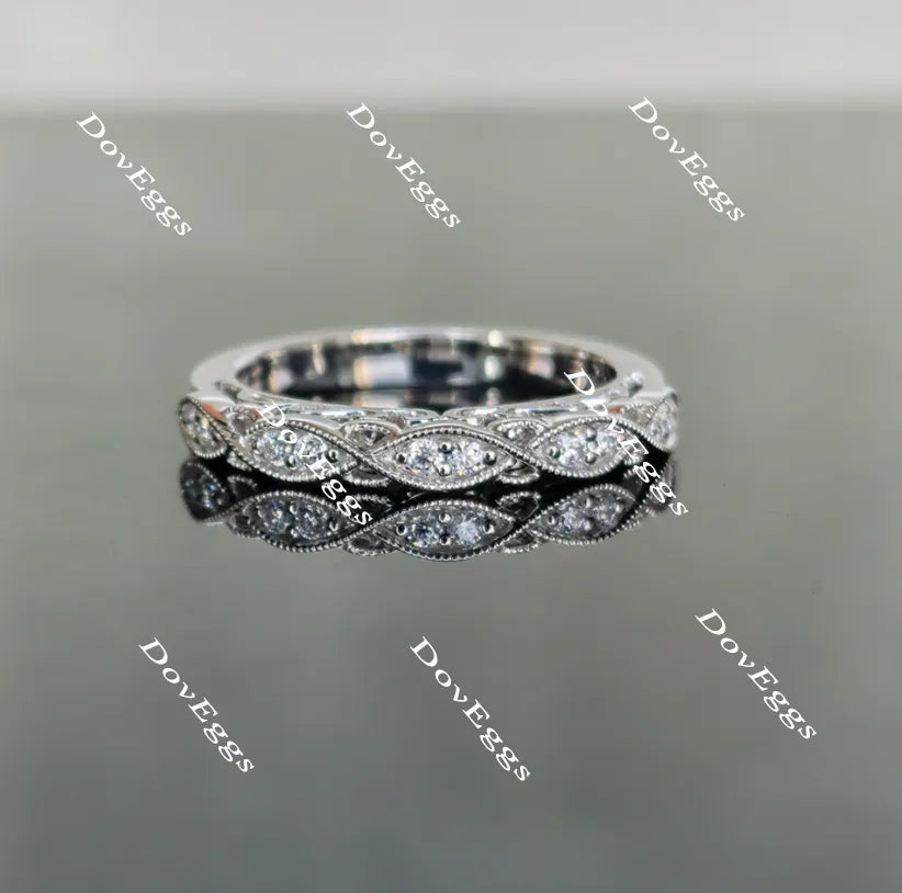 Oval art deco moissanite bridal set(2 rings)| DovEggs