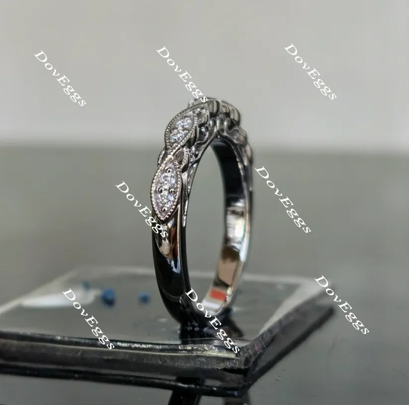 Oval art deco moissanite bridal set(2 rings)| DovEggs
