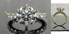 Doveggs pave engagement ring semi-mount only(Exclusively to DovEggs Stones)