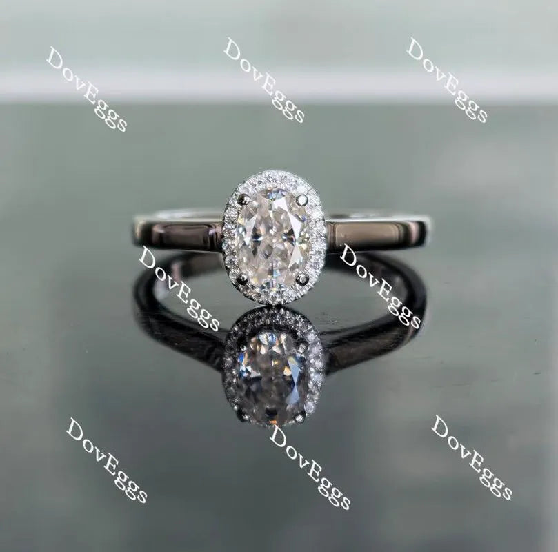 DoveEggs halo setting pave engagement ring semi-mount only(Exclusively to DovEggs Stones)