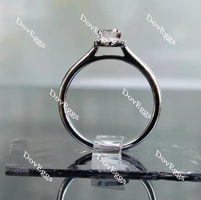 DoveEggs halo setting pave engagement ring semi-mount only(Exclusively to DovEggs Stones)