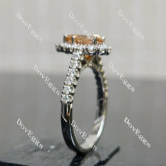 (size 11) Doveggs sterling silver 3ct champagne color pear moissanite engagement ring