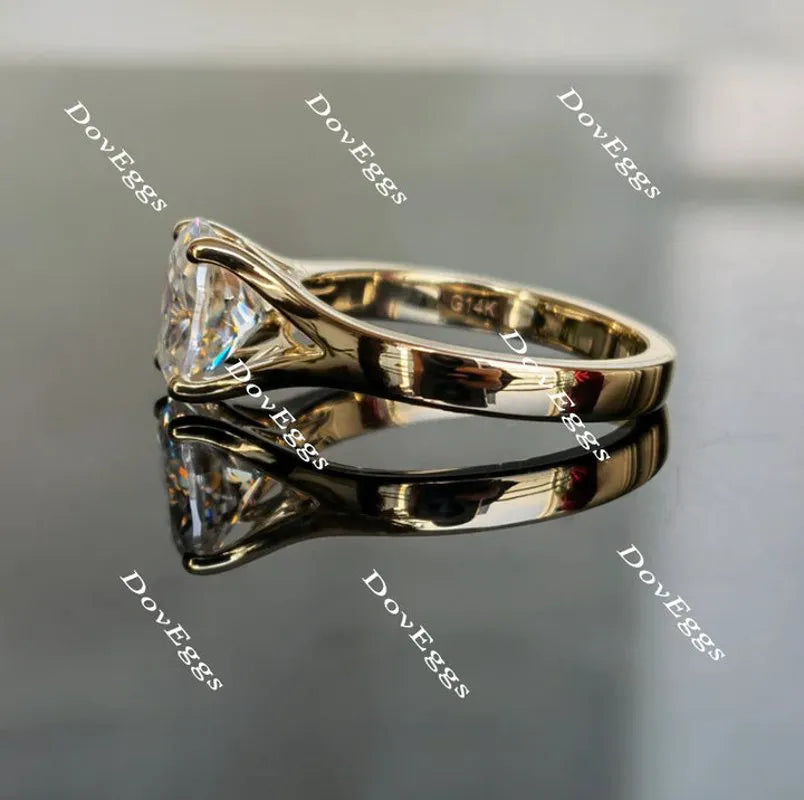 Oval solitaire split shank moissanite engagement ring| Doveggs