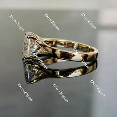 Oval solitaire split shank moissanite engagement ring| Doveggs